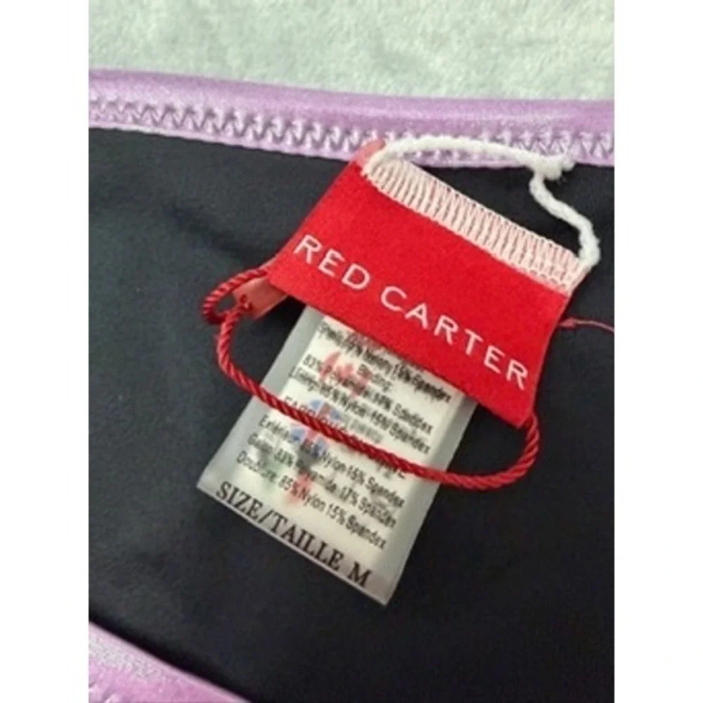 NWOT Red Carter Bikini Bottoms Women Black Metallic Lavender High Waist M $74